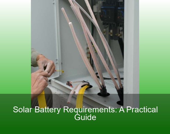 Solar Battery Requirements: A Practical Guide
